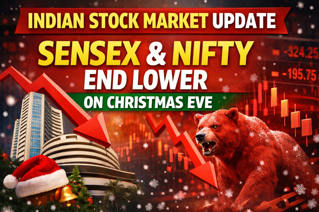 Indian Stock Market Update: Sensex and Nifty End Lower on Christmas Eve Amid Holiday-Thinned Trading – December 24, 2025