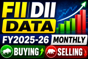 FII DII Data FY2025-26: Monthly Buying and Selling Figures from April 2025 to May 2026