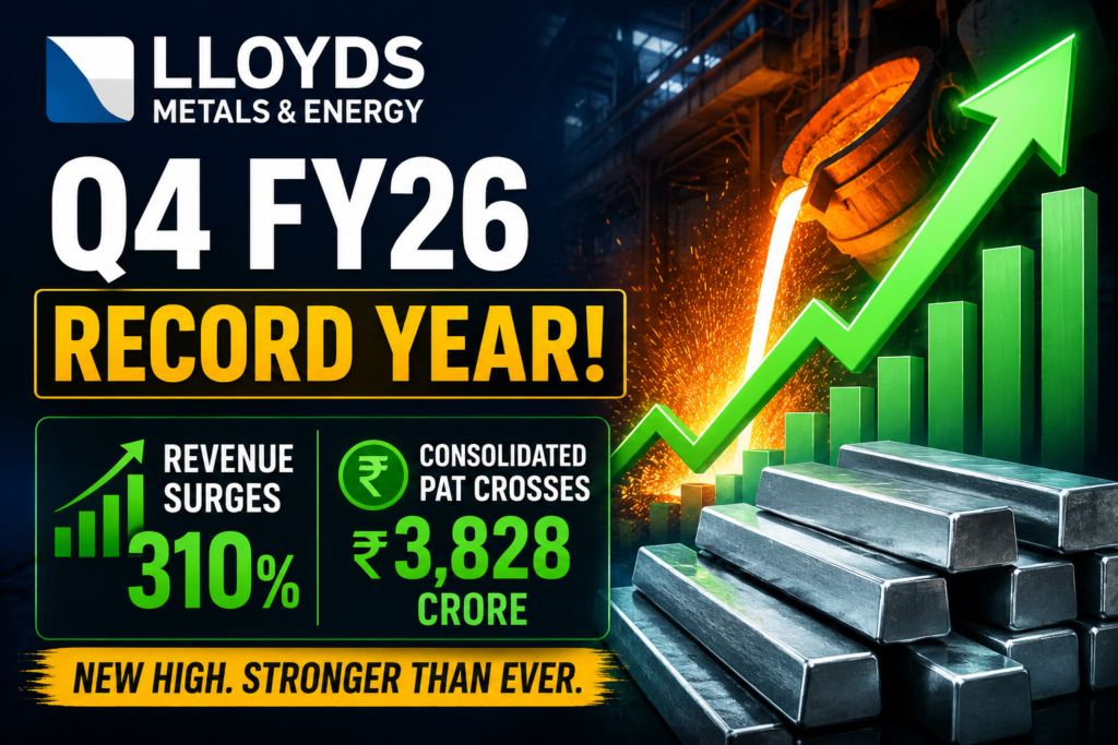 Lloyds Metals and Energy Q4 FY26 Results: Revenue Surges 310%, Consolidated PAT Crosses ₹3,828 Crore — A Record-Breaking Year