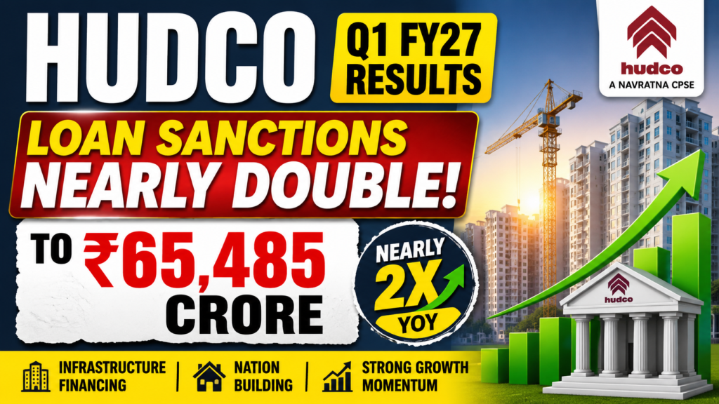 HUDCO Q1 FY27 Results: Loan Sanctions Nearly Double to ₹65,485 Crore